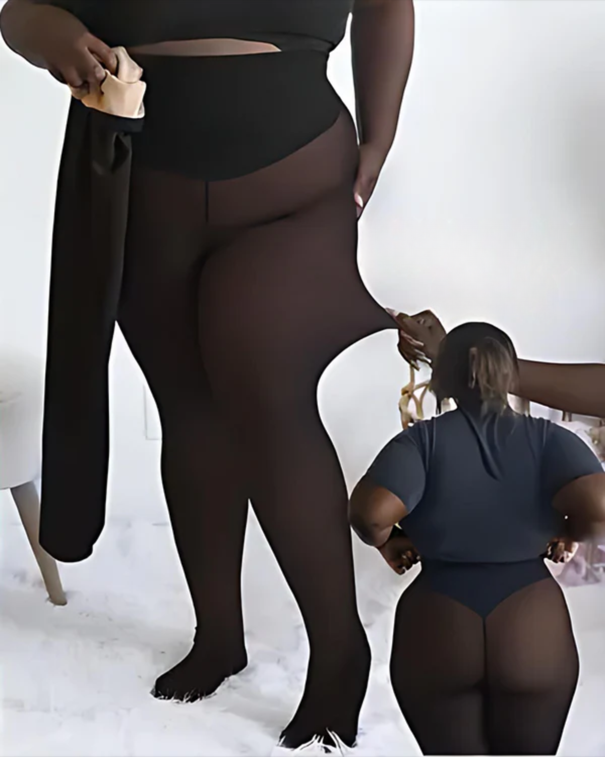 Collant Polaire Taille Haute Effet Transparent Delaress