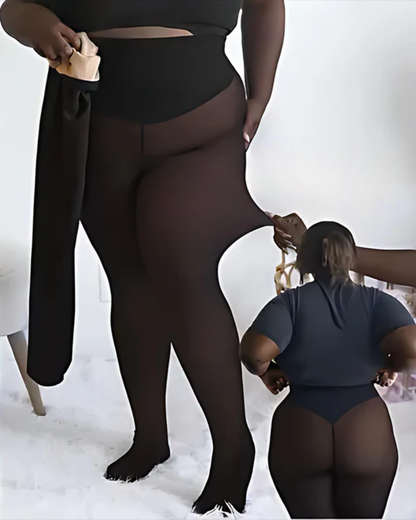 Collant Polaire Taille Haute Effet Transparent Delaress